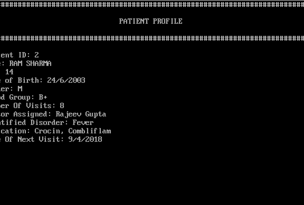 Hospital DBMS